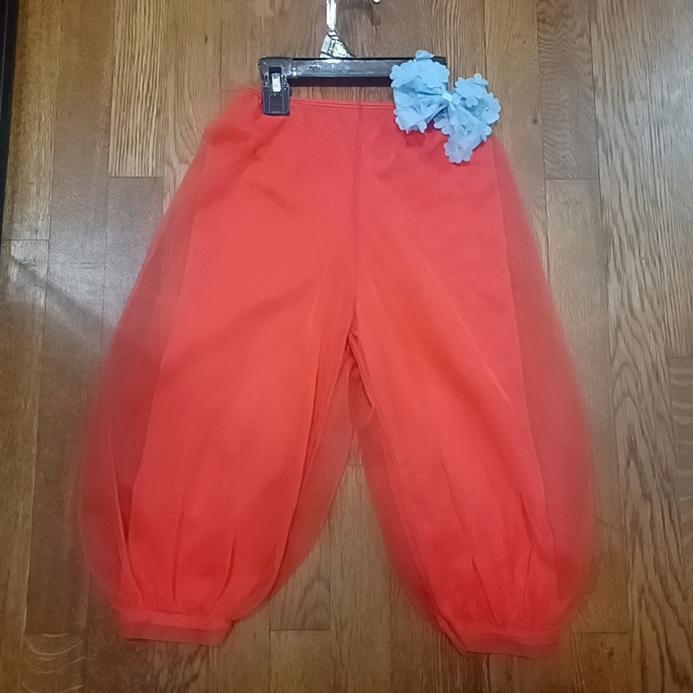 Bright Orange Tulle Kids Pants